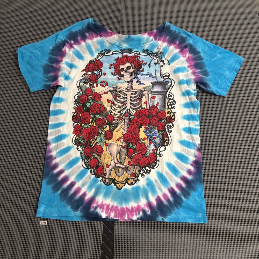 Grateful Dead 30 Years 1965-1995 Tie Dye Graphic T-Shirt Blue Bertha Medium